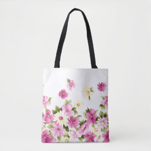 Adorable Colourful Girly Blooming Flowers Tote Bag