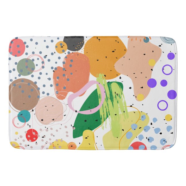 Adorable colourful modern abstract pattern green b bath mat (Front)
