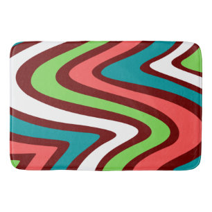 Adorable colourful modern abstract pattern green b bath mat
