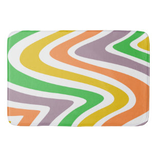 Adorable colourful modern abstract pattern green bath mat