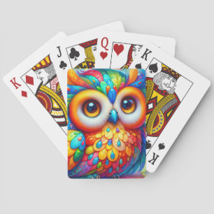 Adorable Colourful Owl Playing Cards