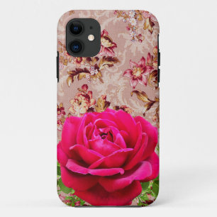 Adorable combined of photo floral and retro Boho iPhone 11 Case