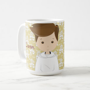 Adorable Confirmation day brown haired boy mug