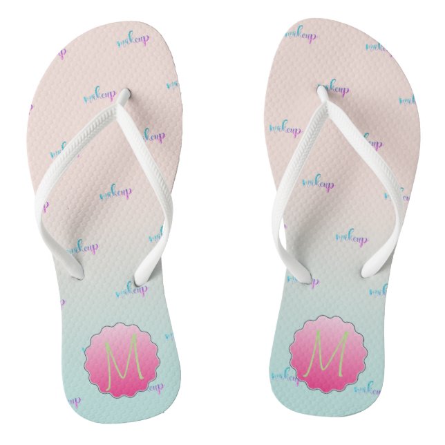 Adorable Cool Glitter Makeup   ,Monogram Thongs (Footbed)