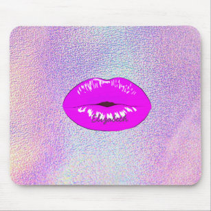 Adorable Cool Lips, Holographic Mouse Pad