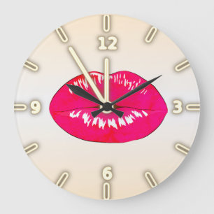 Adorable Cool Trendy   ,Lips -Personalised Large Clock