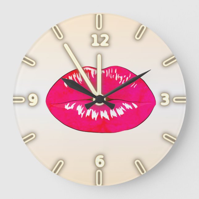 Adorable Cool Trendy   ,Lips -Personalised Large Clock (Front)