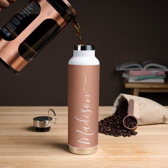 Adorable Copper Background With Name Water Bottle (Coffee)