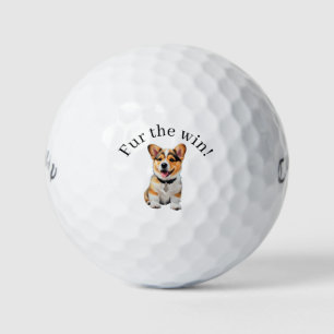 Adorable Corgi 'Fur the Win!' Dog Lovers Golf Balls