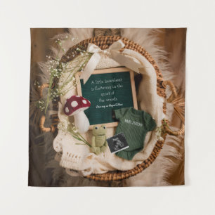 adorable Cottagecore Pregnancy Announcement Tapestry