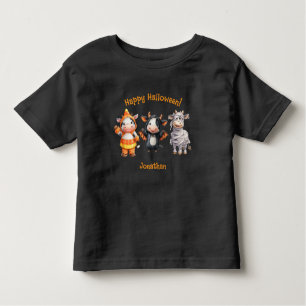 Adorable Cow Friends Fun Halloween Graphic Toddler T-Shirt