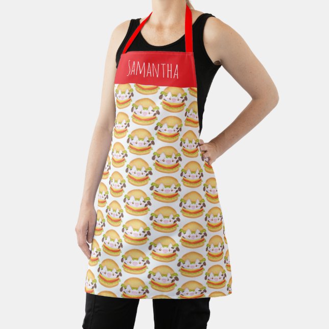 Adorable Cow Hamburger  Apron (Insitu)
