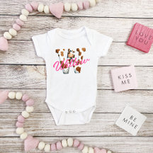Adorable Cow Letter W Baby Outfit with Custom Name