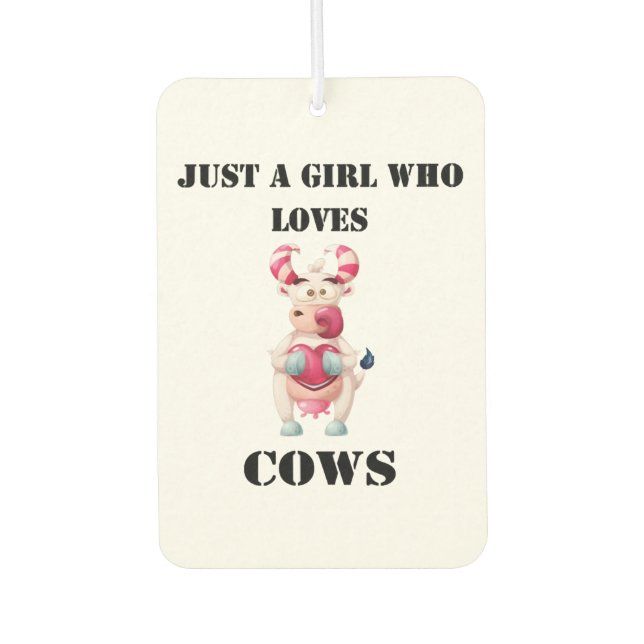 Adorable Cow Lover girl Car Air Freshener (Front)