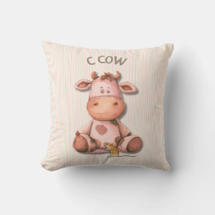 Adorable Cow Nursery Design with C Cow Accent  Cushion