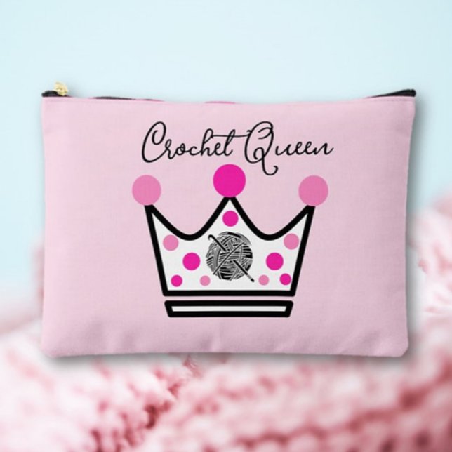 Adorable Crochet Queen Gift  Accessory Pouch (Creator Uploaded)