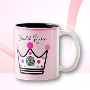 Adorable Crochet Queen Gift  Two-Tone Coffee Mug