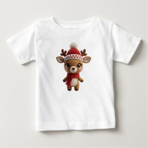 Adorable Crochet Reindeer Baby T-Shirt