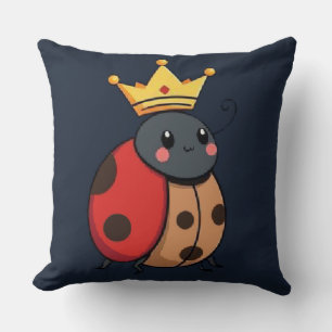 Adorable Crowned Ladybug Sweet Royal Bug, Kids Roo Cushion