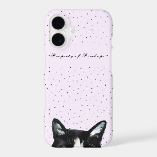 Adorable Curious Peeking Cat with Dots Add Name