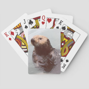 Adorable Cute Alaska Sea Otter Photo Poker Cards