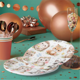 Adorable Cute Animals Pattern Paper Plate
