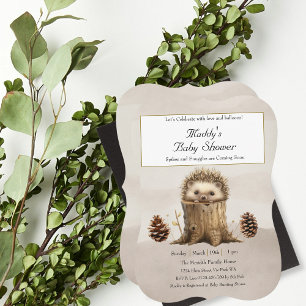 Adorable Cute Baby Hedgehog Baby Shower Invitation