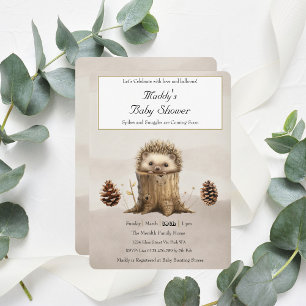 Adorable Cute Baby Hedgehog Baby Shower  Invitation
