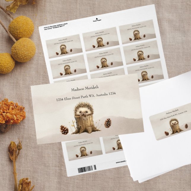 Adorable Cute Baby Hedgehog Baby Shower  Label (Creator Uploaded)