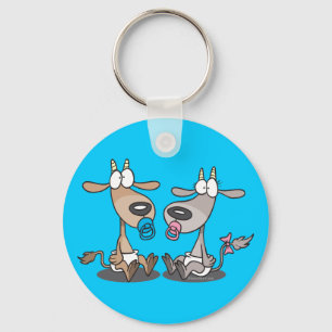 adorable cute baby kids goatlings goats cartoon key ring