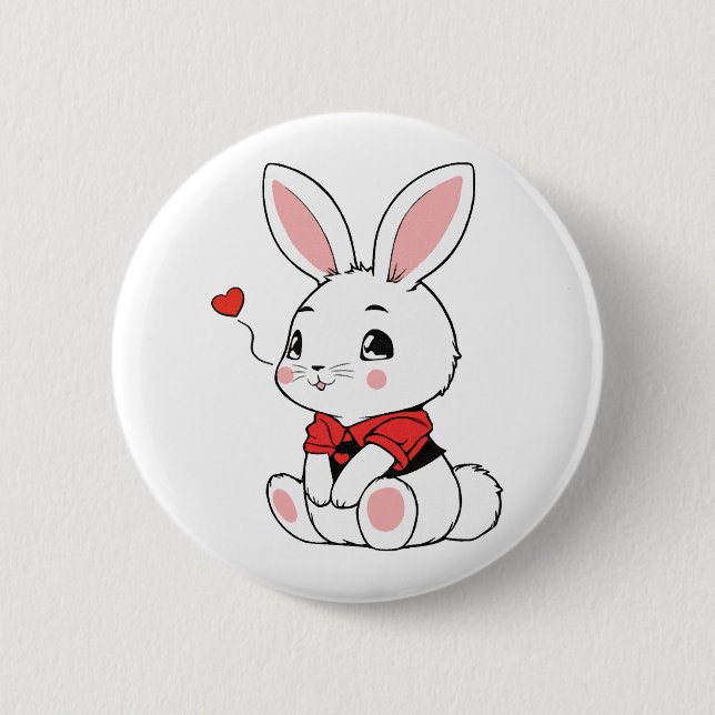 Adorable cute Bunny 6 Cm Round Badge (Front)