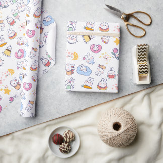 Adorable & Cute Bunny Pattern Wrapping Paper