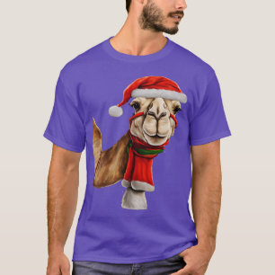 Adorable Cute Camel Wearing Santa Hat Christmas v2 T-Shirt