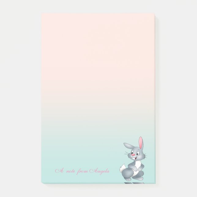Adorable Cute Cartoon Bunny Post-it Notes (Front)