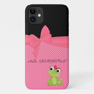 Adorable Cute Frog on Polka Dots-Hello Gorgeous Case-Mate iPhone Case