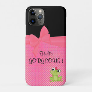 Adorable Cute Frog on Polka Dots-Hello Gorgeous Case-Mate iPhone Case