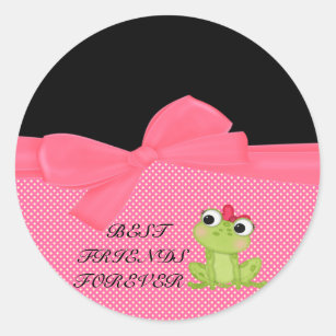 Adorable Cute Frog on Polka Dots-Hello Gorgeous Classic Round Sticker