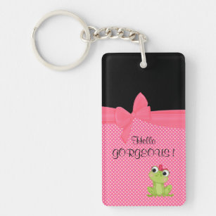 Adorable Cute Frog on Polka Dots-Hello Gorgeous Key Ring