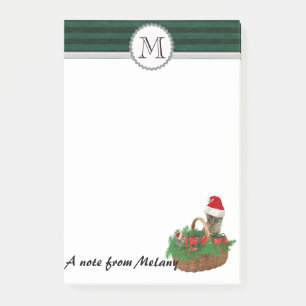 Adorable cute funny Santa kitten & mouse Post-it Notes
