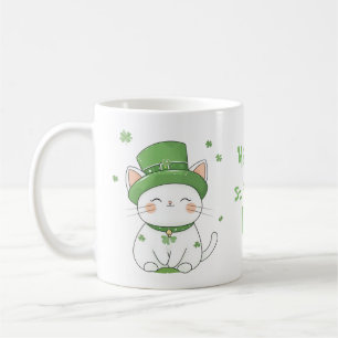 Adorable  Cute Kawaii Cat St. Patrick’s Day Mug 