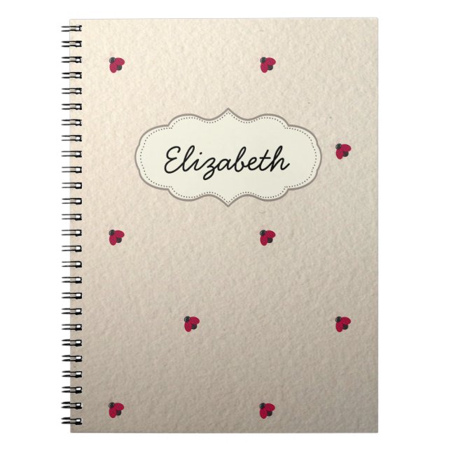 Adorable Cute ,Ladybugs,Luminous-Personalised Notebook (Front)