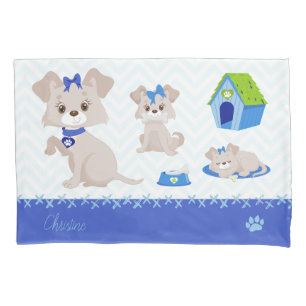 Adorable Cute Mummy Dog with Puppies Pillowcase