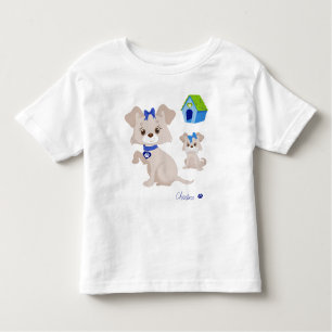 Adorable Cute Mummy Dog with Puppy Toddler T-Shirt