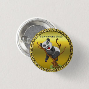 Adorable cute panda bear sleeping in a tree 3 cm round badge