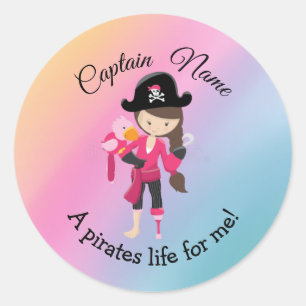 adorable cute pirate girl stickers