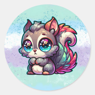 Adorable Cute Squirrel  Classic Round Sticker