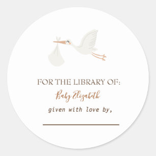 Adorable Cute Stork Classic Round Sticker