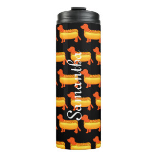 Adorable Dachshund Hot Dog Thermal Tumbler