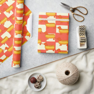 Adorable Dachshund Hot Dog Wrapping Paper