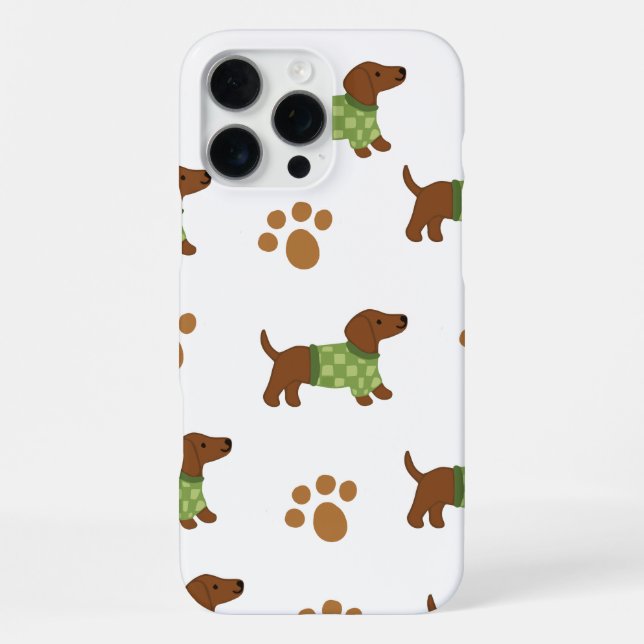 Adorable Dachshund iPhone 16 pro max case (Back)